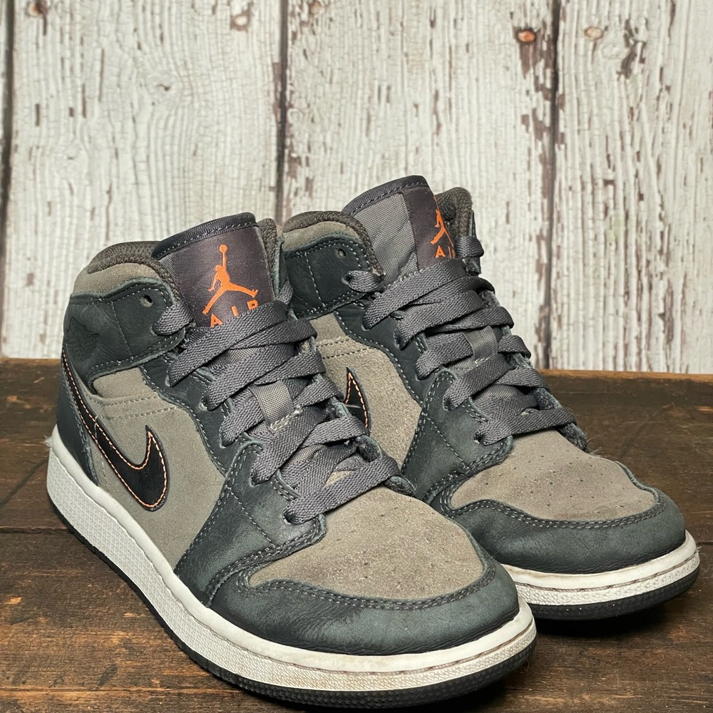 Nike Air Jordan Dark Gray and Orange Sneakers